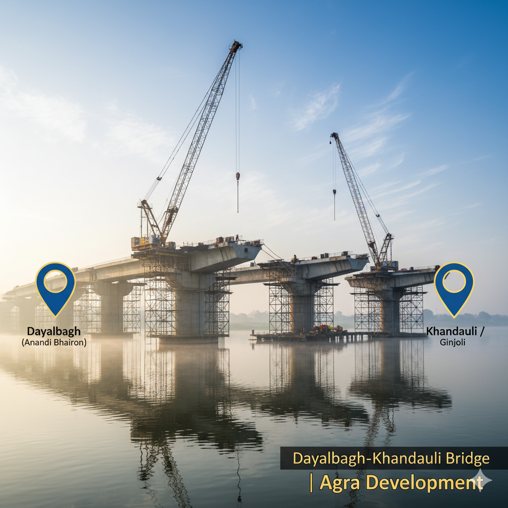 Proposed Dayalbagh Khandauli Ginjoli Yamuna Bridge construction concept Agra